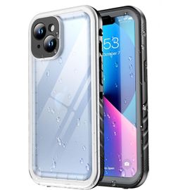 Eryi-Coque Pour Iphone 13 Étanche - 360 Degres Antichoc Incassable Militaire Rigide Transparente Case [Ip68 Waterproof/Impermeable] Antipoussière [Avec Protection Camera+Écran]-Noir/Clair