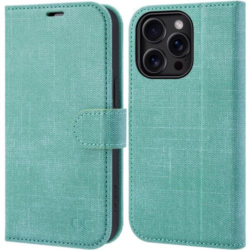 Kalanka-Etui Coque Pour Iphone 16 Pro Max, Antichoc Tpu Housse Iphone 16 Pro Max Cuir Pu Portefeuille Etui, Rfid Blocage, Fentes Pour Cartes; Protection Coque Iphone 16 Pro Max (6,9 Pouces) - Denim V