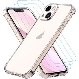 Ljhid-Coque Pour Iphone 13 Mini Avec 3 Pièces Verre Trempé, [360 Degrés] Transparente Étui De Protection Antichoc Avec Coins Renforcés Mince Bumper Housse Pour Iphone 13 Mini Case Cover