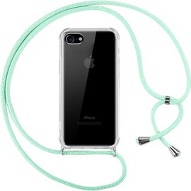 Kalanka-Coque Pour Iphone 8/Iphone Se 2020/Iphone 7/Se 2022 Avec Cordon, Transparente Silicone Housse Avec Réglable De Collier Anti-Chute Etui Pour Iphone 8, Ètuis À Bandoulière 4.7"",Vert