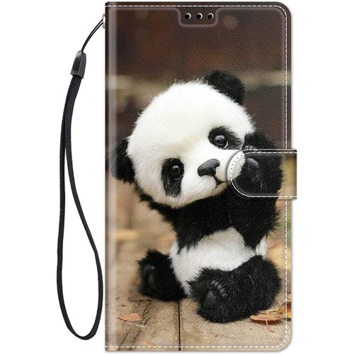 Coque Pour Samsung Galaxy A55 5g Housse Cuir Avec Protection Etui Portefeuille Antichoc Magnétique Étui À Rabat Pochette Cover Élégant Motif Pour Filles Femmes Flip Case Galaxy A55 5g - Panda