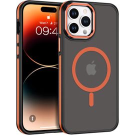 Coque Pour Iphone 14 Pro Max Coque Magnétique Compatible Avec Magsafe, Case Protection Etui Translucide Mate Antidérapante Housse Téléphone Iphone 14 Pro Max Fin, Orange[Shj41907056]