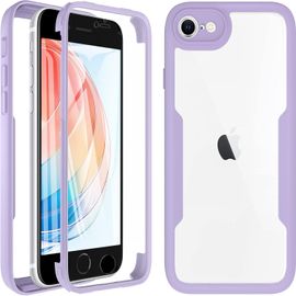 Coque 360° Antichoc Avec Protecteur D'écran Intégré Pour Iphone Se 2022/Se 2020 (3e/2e Gén)/Iphone 8/7 4,7 Pouces - Violet