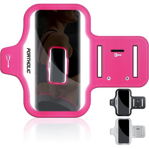 Brassard De Course Avec Bandes Réfléchissantes, Étui Sportif Anti-Eau Pour Iphone 16/15 Pro Max/11/Xs, Galaxy S25/S24 Ultra + Porte-Cartes, Porte-Écouteurs Et Sangle Extensible