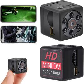 meimie-Mini Caméra Espion Cachée Avec Image Full Hd 1080-Caméra Espion Avec Vision Nocturne Intérieure,Extérieure-Fonctionne Sans Wifi-Carte Sd 32 Go Gratuite-Caméra Parking Et Lieux Sans Internet