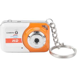 Micro caméra numérique,résolution 1280 x 960,Mini caméra Ultra Miniature sur Un Porte-clés,Mini caméra DV Portable pour Les Enfants et Les Adultes (Orange)