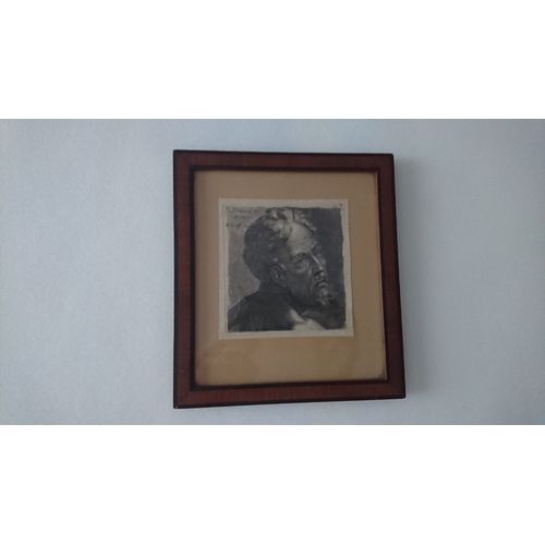 Gravure Martin Tiroff - Portrait De Seneque Moriens