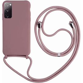 Coque Compatible Avec Samsung Galaxy A41,Collier Pour Étui Colliers De Cellulaire Corde Silicone Avec Cordon Case Tpu Bumper Pour Samsung Galaxy A41-Rose Or