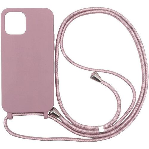 KALANKA-Coque Compatible avec iPhone 14 Pro Max(6.7""),Collier pour Étui Colliers de cellulaire Corde Silicone avec Cordon Case TPU Bumper pour iPhone 14 Pro Max(6.7"")-Rose Or
