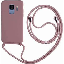 Ttdaz-Coque Compatible Avec Samsung Galaxy S9 Plus,Collier Pour Étui Colliers De Cellulaire Corde Silicone Avec Cordon Case Tpu Bumper Pour Samsung Galaxy S9 Plus-Rose Or