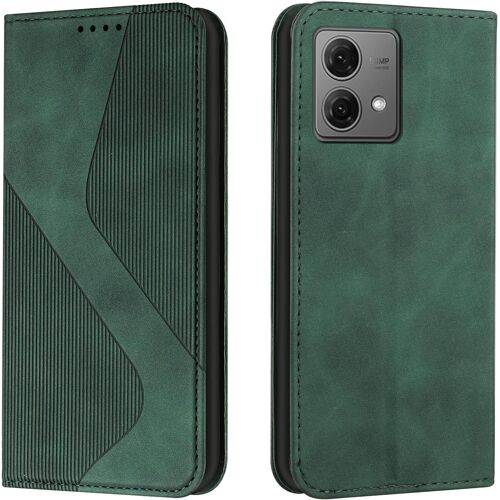 KAL-Coque Pour Motorola Moto G84, Housse En Cuir Moto G84, Cuir Portefeuille Housse Avec Magnétique Flip Étui À Rabat Case Etui Motorola G84 (Vert)