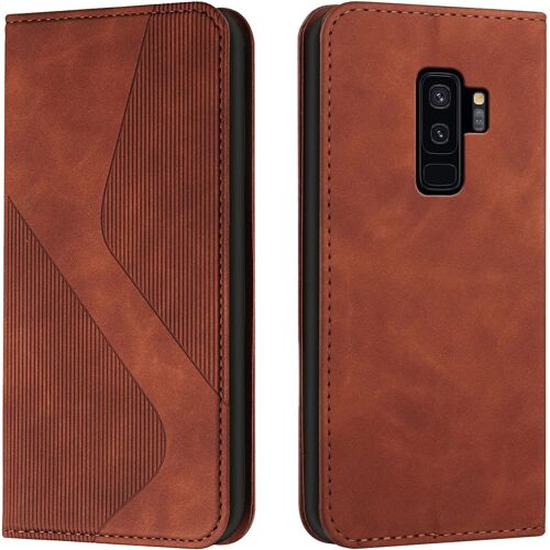 KAL-Coque Pour Samsung Galaxy S9 Plus, Etui Samsung S9 Plus Cuir, Housse En Cuir Samsung S9 Plus, Cuir Portefeuille Housse Avec Magnétique Flip Étui À Rabat Case Etui Samsung S9 Plus(Marron)