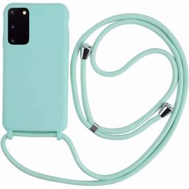 Tianyi-Coque Compatible Avec Samsung Galaxy A41,Collier Pour Étui Colliers De Cellulaire Corde Silicone Avec Cordon Case Tpu Bumper Pour Samsung Galaxy A41-Vert