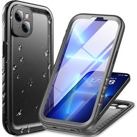 Kal-Coque Pour Iphone 13 Étanche Antichoc - 360 Degres Incassable Militaire Rigide Intégrale Case/Bumper/Housse ¿Ip68 Waterproof/Imperméable¿ Etui Anti Choc Eau Avec Protection Camera - Noir