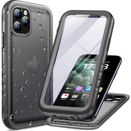 Te-Coque Pour Iphone 11 Pro Max Étanche Antichoc 360 Degres Incassable Militaire Rigide Intégrale Case/Bumper/Housse ¿Ip68 Waterproof/Imperméable¿ Etui Anti Choc Eau Avec Protection Camera Noir