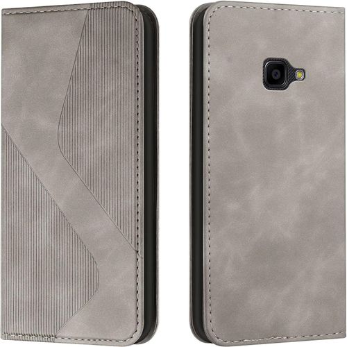 Kal-Coque Pour Samsung Galaxy Xcover 4/4s, Etui Samsung Xcover 4/4s Cuir, Housse En Cuir Samsung Xcover 4/4s, Cuir Housse Avec Magnétique Flip Étui À Rabat Case Etui Samsung Xcover 4/4s (Gris)