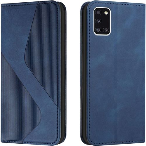 Coque Pour Samsung Galaxy A31, Etui Samsung A31 Cuir, Housse En Cuir Samsung A31, Cuir Portefeuille Housse Avec Magnetique Flip Etui ¿¿ Rabat Protection Case Etui Housse Samsung A31 (Bleu)