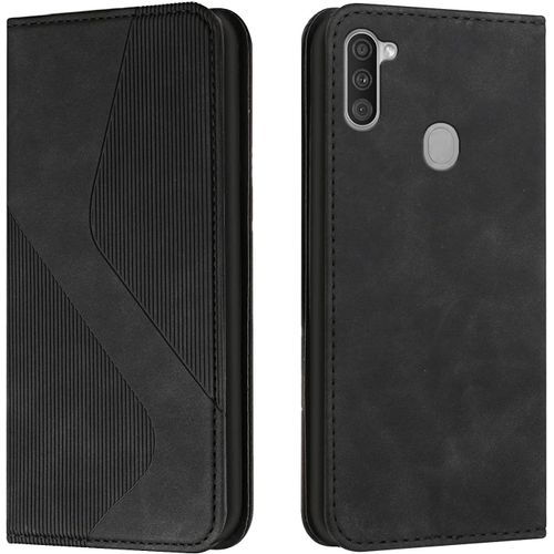 Coque Pour Samsung Galaxy A11/ M11, Etui Samsung A11 Cuir, Housse En Cuir Samsung M11, Cuir Portefeuille Housse Avec Magnetique Flip Etui A Rabat Case Etui Housse Samsung A11/ M11 (Noir)