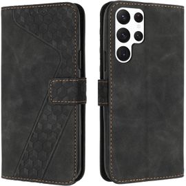 KAL-Coque Pour Samsung Galaxy S22 Ultra, Etui Protection Housse Premium En Cuir Pu Portefeuille Étui Téléphone [Fermoir Magnétique] [Fentes Pour Cartes] Flip Case Pour Galaxy S22 Ultra¿Noir