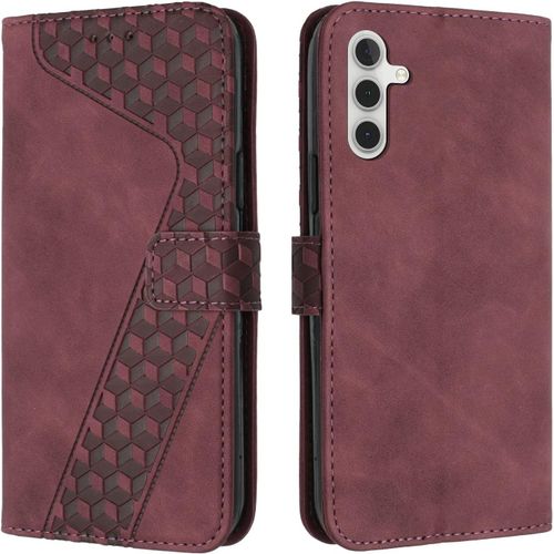 Kal-Coque Pour Samsung Galaxy A24 4g, Etui Protection Housse Premium En Cuir Pu Portefeuille Étui Téléphone [Fermoir Magnétique] [Fentes Pour Cartes] Flip Case Pour Samsung Galaxy A24 4g¿Rouge