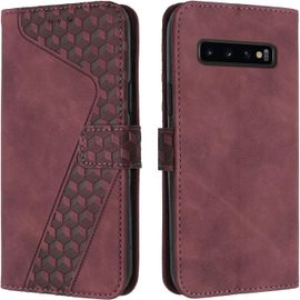 Coque Pour Samsung Galaxy S10 Plus, Etui Protection Housse Premium En Cuir Pu Portefeuille Étui Téléphone [Fermoir Magnétique] [Fentes Pour Cartes] Flip Case Pour Galaxy S10 Plus(Rouge