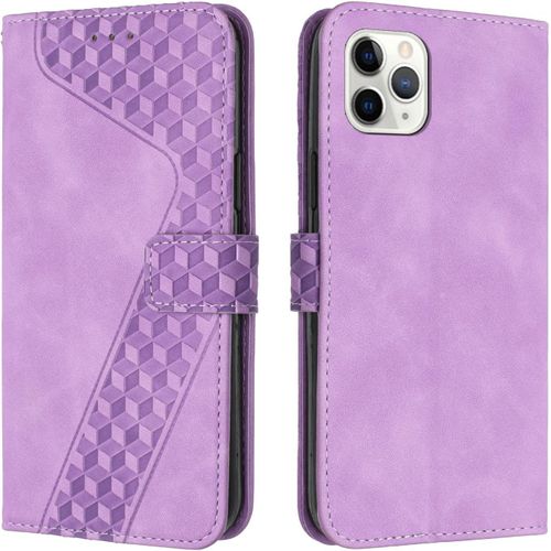 Kal-Coque Pour Iphone 11 Pro Max, Etui Protection Housse Premium En Cuir Pu Portefeuille Étui Téléphone [Fermoir Magnétique] [Fentes Pour Cartes] Flip Case Pour Iphone 11 Pro Max¿Pourpre
