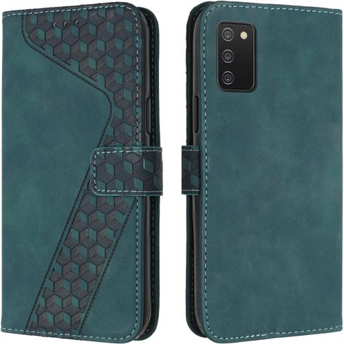 KAL-Coque Pour Samsung Galaxy A03S, Etui Protection Housse Premium En Cuir Pu Portefeuille Étui Téléphone [Fermoir Magnétique] [Fentes Pour Cartes] Flip Case Pour Samsung Galaxy A03S¿Vert