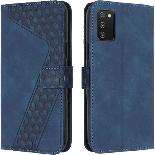 KAL-Coque Pour Samsung Galaxy A03S, Etui Protection Housse Premium En Cuir Pu Portefeuille Étui Téléphone [Fermoir Magnétique] [Fentes Pour Cartes] Flip Case Pour Samsung Galaxy A03S¿Bleu