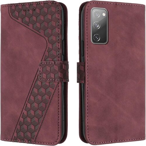 Coque Pour Samsung Galaxy S20 Fe Fan Edition, Housse Protection Etui Premium En Cuir Pu,Pochette Fermeture Magnetique,Flip Case Compatible Avec Samsung S20 Fe 4g / 5g,Book Rouge
