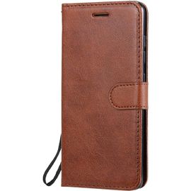 Kal-Coque Pour Galaxy A51, Pu En Cuir Coque Portefeuille Étui Housse, Design Classique Tpu Coque Pour Samsung Galaxy A51 - Marron