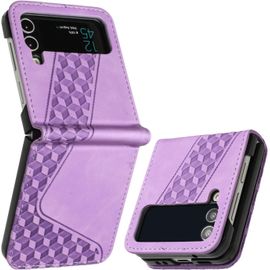 Aer-Coque Pour Samsung Galaxy Z Flip 4, Etui Protection Housse Premium En Cuir Pu Portefeuille Étui Téléphone [Fermoir Magnétique] [Fentes Pour Cartes] Flip Case Pour Galaxy Z Flip 4¿Pourpre