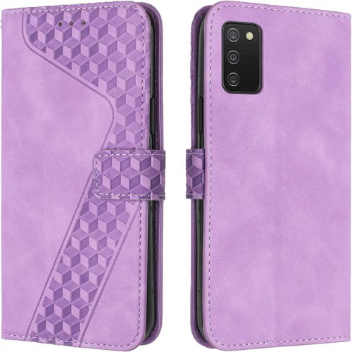 KAL-Coque Pour Samsung Galaxy A03S, Etui Protection Housse Premium En Cuir Pu Portefeuille Étui Téléphone [Fermoir Magnétique] [Fentes Pour Cartes] Flip Case Pour Samsung Galaxy A03S¿Pourpre