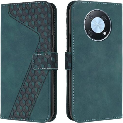 KAL-Coque Pour Huawei Nova Y90, Etui Protection Housse Premium En Cuir Pu Portefeuille Étui Téléphone [Fermoir Magnétique] [Fentes Pour Cartes] Flip Case Pour Huawei Nova Y90¿Vert