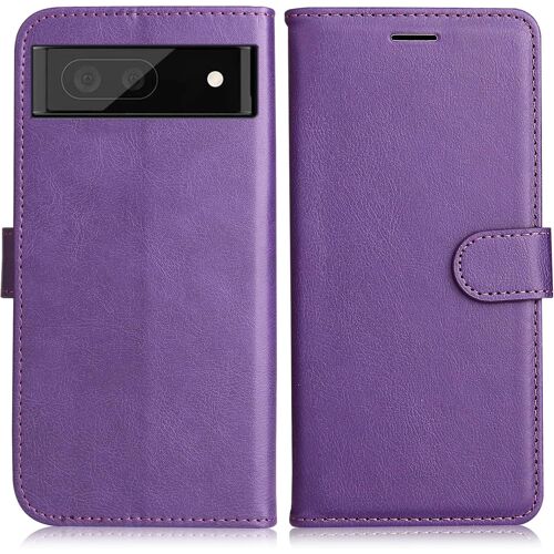 KAL-Coque Pour Google Pixel 6A 5G, Pu En Cuir Coque Portefeuille Étui Housse, Design Classique Tpu Coque Pour Google Pixel 6A 5G, Violet