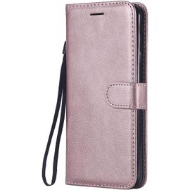 Kal-Coque Pour Galaxy J4 Plus 2018, Pu En Cuir Coque Portefeuille Étui Housse, Design Classique Tpu Coque Pour Samsung Galaxy J4 Plus 2018 - Rose
