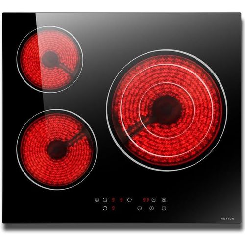 CHECARZHN--NO1-Plaque De Cuisson Vitrocéramique Autonome 60 Cm 3 Plaques Encastrables 3 Zones Avec Commande Tactile, 9 Niveaux De Chauffage, Minuterie, Sécurité Enfant, Arrêt Automatique 5700 W, 220-