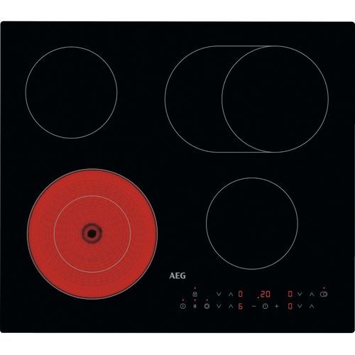 CHECARZHN--NO1-Hrx64360C Plaque De Cuisson Rayonnante Série 3000 4 Zones De Cuisson 49 Cm Contrôle Tactile Gaz Sur Verre Indicateurs De Chaleur Résiduelle Noir