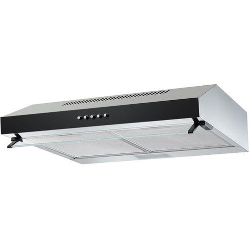 Hotte aspirante à encastrer/Hotte aspirante à encastrer de 60 cm/Boîtier en métal avec façade en verre noir/Fonction d'extraction et de recyclage de l'air / CH16060SGB / B / 60-68 dB