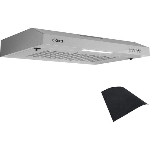 CHECARZHN--NO1-Cbcs6903 Hotte Aspirante 60Cm - Hotte Sous Meuble Avec Évacuation Et Recyclage - Filtre Charbon Cb 001 Inclus - Inox