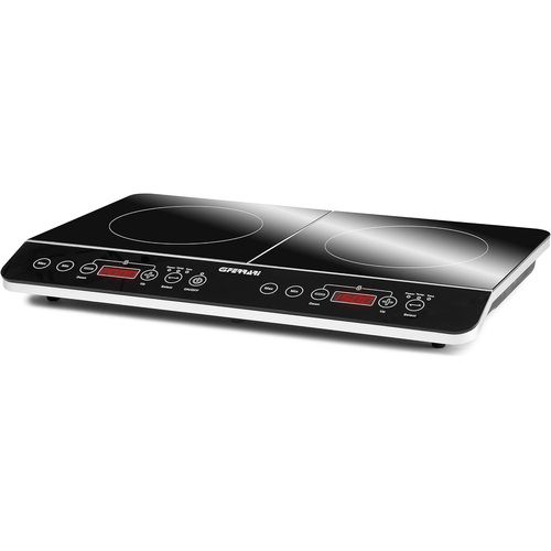 CHECARZHN--NO1-G10047 Plaque À Induction Double ""Salut-Technologie-Chef"", 3500 W, Verre Tempéré, Cuisson À Induction Rapide, Fermer De Sécurité Automatique, Minuteur 180', Noir