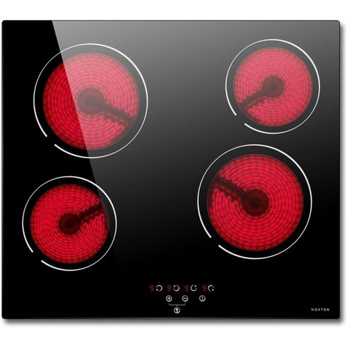 CHECARZHN--NO1-Plaque Vitrocéramique 4 Feux Encastrable, 6000W, Table De Cuisson 4 Foyers En Céramique, L59 X P52 Cm, 9 Niveaux De Puissance, Verrouillage De Sécurité Pour Enfants