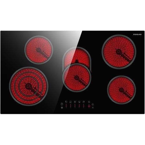 CHECARZHN--NO1-Ch90Bf Plaque De Cuisson En Vitrocéramique, 90 Cm, 5 Zones De Cuisson, Plaque De Cuisson Électrique Intégrée Avec Contrôle Tactile, 8500 W, Incluant Des Zones Triples Et Ovales