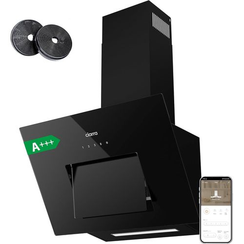CHECARZHN--NO1-Cbcb6736M Hotte Inclinée 60Cm Class A+++ - 650M³/H - Recyclage Ou Evacuation- Commande Tactile - Wifi Connecté - Led Dimmable - 3 Vitesses Et Fonction Boost - Noire