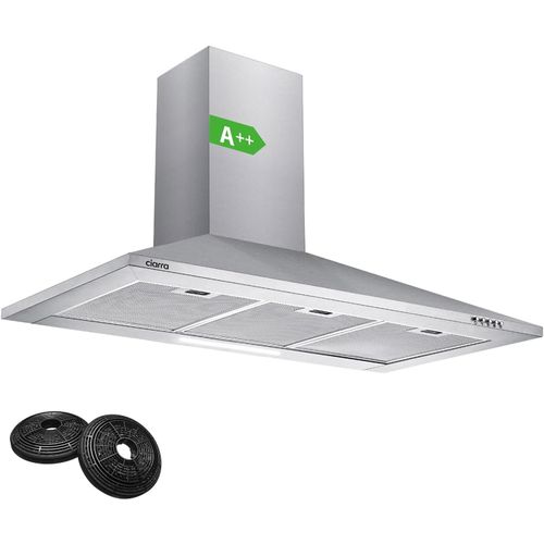CHECARZHN--NO1-Cbcs9201 Hotte Aspirante 90 Cm - Filtres À Charbon Inclus - Classe A++ - 370M³/H - Recyclage Ou Evacuation - Cheminée Extensible - Inox