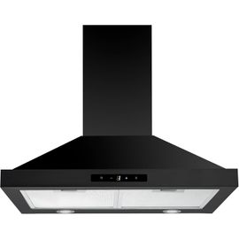 CHECARZHN--NO1-Hotte Aspirante 60 Cm, Hotte Murale Avec Touch Control, Recyclage Ou Écavuation, 3 Niveaux De Vitesse, Led 2 X 1,5 W, Filtres À Charbon Inclus, Hotte Décorative, Noir