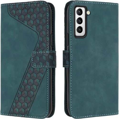 Coque Pour Samsung Galaxy S21 Fe, Tui Tlphone Samsung S21 Fe, Etui Protection Housse Premium En Cuir Pu Portefeuille Pochette Flip Case [Magntique] Etui Rabat Pour Galaxy S21 Fe (Vert)