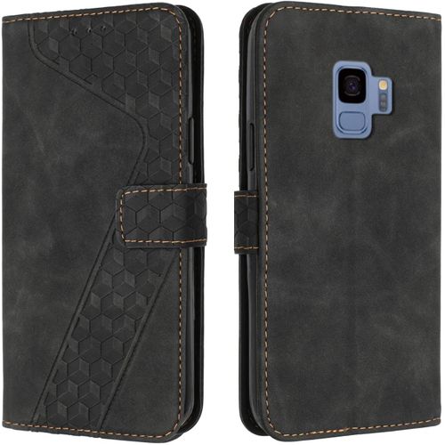 Etui Coque Pour Samsung Galaxy S9, Protection Housse En Cuir Pu Portefeuille Livre,[Emplacements Cartes],[Fonction Support],[Languette Magnetique] Pour Galaxy S9 (5,8 Pouces),Book Noir