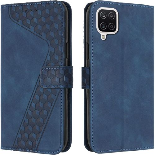 Coque Pour Samsung Galaxy A12/M12, Etui Protection Housse Premium En Cuir Pu Portefeuille Étui Téléphone [Fermoir Magnétique] [Fentes Pour Cartes] Flip Case Pour Samsung Galaxy A12/M12¿Bleu