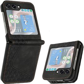 Aer-Coque Pour Samsung Galaxy Z Flip 5, Etui Protection Housse Premium En Cuir Pu Portefeuille Étui Téléphone [Fermoir Magnétique] [Fentes Pour Cartes] Flip Case Pour Samsung Galaxy Z Flip 5¿Noir