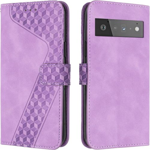 KAL-Coque Pour Google Pixel 6 Pro, Etui Protection Housse Premium En Cuir Pu Portefeuille Étui Téléphone [Fermoir Magnétique] [Fentes Pour Cartes] Flip Case Pour Google Pixel 6 Pro¿Pourpre